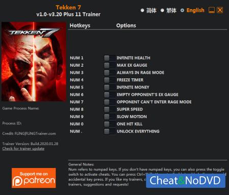 Tekken 7  Trainer +11 v3.20 {FLiNG}
