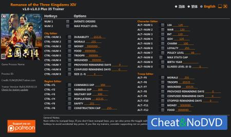 Romance of the Three Kingdoms XIV  Trainer +35 v1.0.3 {FLiNG}
