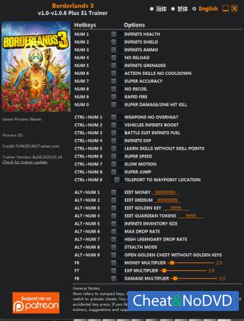 Borderlands 3  Trainer +31 v1.0.6  {FLiNG}