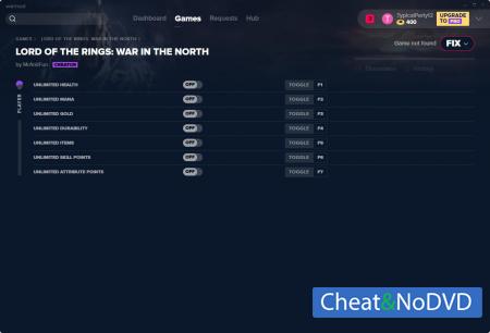 The Lord of the Rings: War in the North  Trainer +7 v24.01.2020 {MrAntiFun}