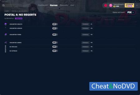 POSTAL 4: No Regerts  Trainer +6 v20.02.2020 {MrAntiFun}
