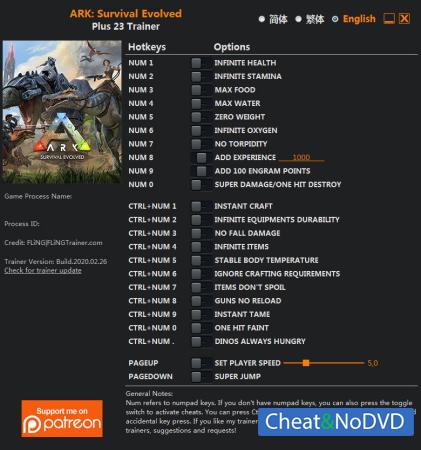 ARK: Survival Evolved  Trainer +23 Update 2020.02.26 {FLiNG}