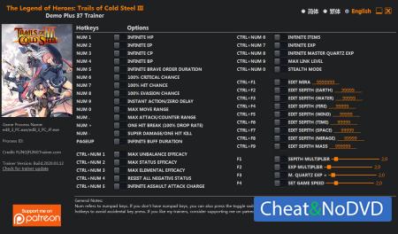 The Legend of Heroes: Trails of Cold Steel 3  Trainer +37 Steam Demo {FLiNG}