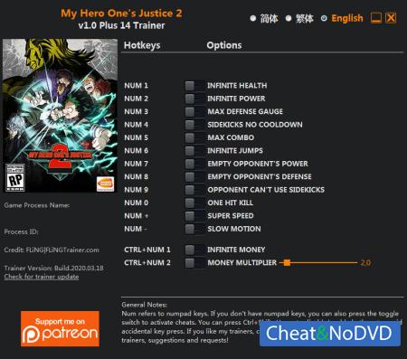 My Hero Ones Justice 2  Trainer +14 v1.0 {FLiNG}