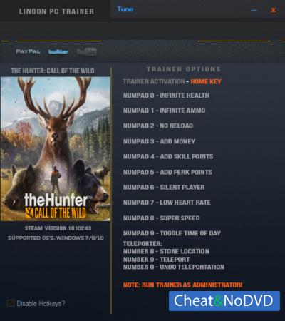 theHunter: Call of the Wild  Trainer +12 v1810243 {LinGon}