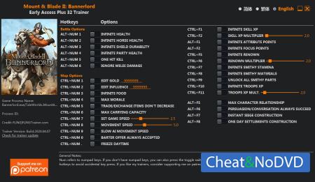 Mount and Blade 2: Bannerlord  Trainer +32 v2020.04.07 {FLiNG}