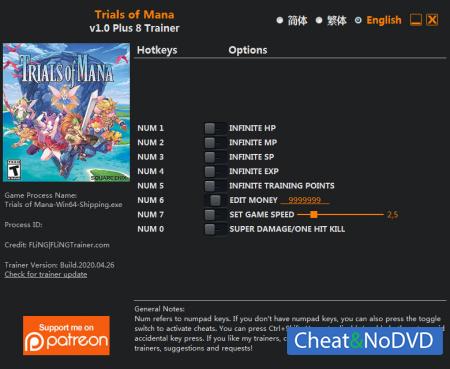 Trials of Mana  Trainer +8 v1.0 {FLiNG}
