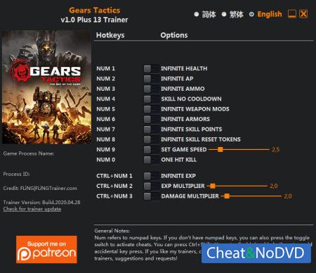 Gears Tactics  Trainer +13 v1.0 {FLiNG}