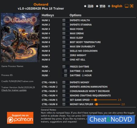Outward  Trainer +18 v2020.04.29 {FLiNG}