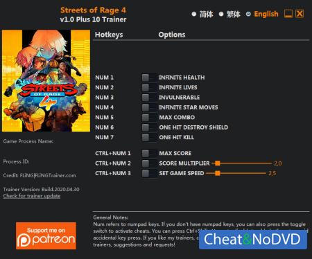 Streets of Rage 4  Trainer +10 v1.0 {FLiNG}