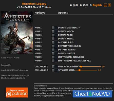 Ancestors Legacy  Trainer +12 v64623 {FLiNG}