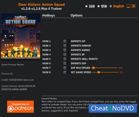 Door Kickers: Action Squad  Trainer +8 v1.2.8 {FLiNG}