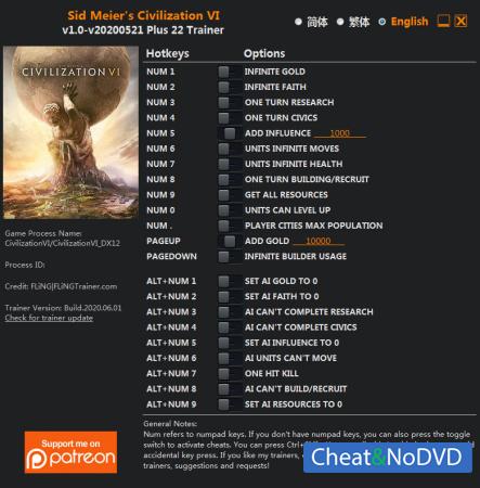Sid Meiers Civilization 6  Trainer +22 v2020.06.01 {FLiNG}