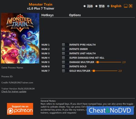 Monster Train  Trainer +7 v1.0 {FLiNG}