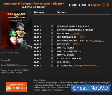 Command and Conquer Remastered Collection  Trainer +12 v1.0 {FLiNG}