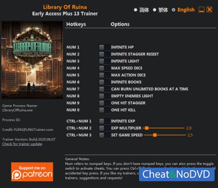 Library Of Ruina  Trainer +13 v2020.06.08 {FLiNG}