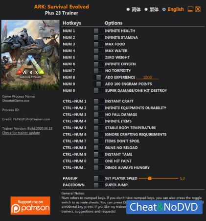 ARK: Survival Evolved  Trainer +23 v311 {FLiNG}