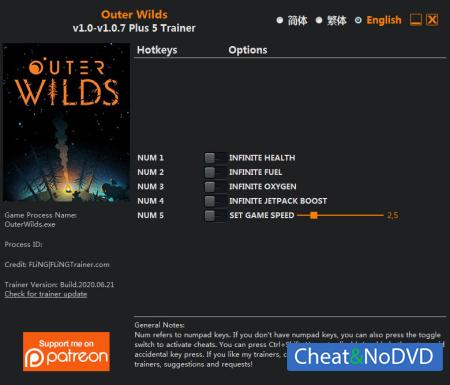 Outer Wilds  Trainer +5 v1.0.7 {FLiNG}