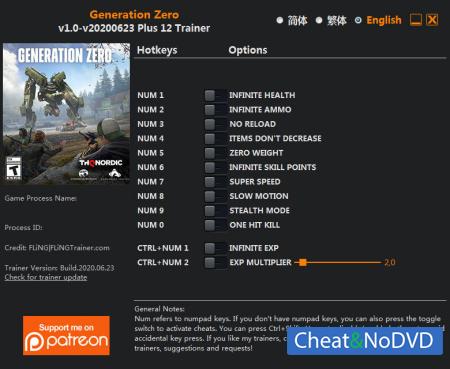 Generation Zero  Trainer +12 v2020.06.23 {FLiNG}