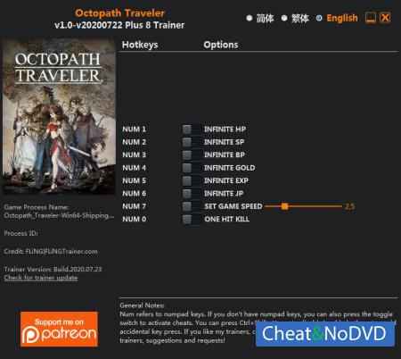 Octopath Traveler  Trainer +8 v2020.07.22 {FLiNG}