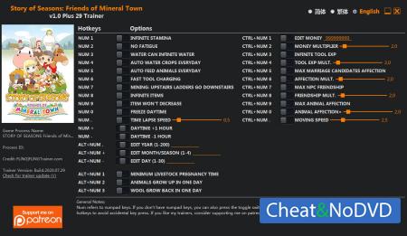 Story of Seasons: Friends of Mineral Town  Trainer +29 v1.0 {FLiNG}