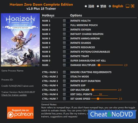 Horizon Zero Dawn: Complete Edition  Trainer +18 v1.0 {FLiNG}