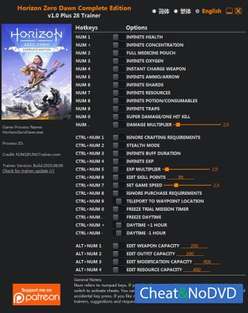 Horizon Zero Dawn: Complete Edition  Trainer +28 v1.0 {FLiNG}