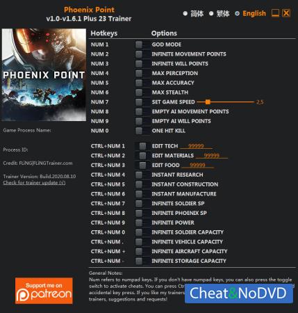 Phoenix Point  Trainer +23 v1.6.1 {FLiNG}