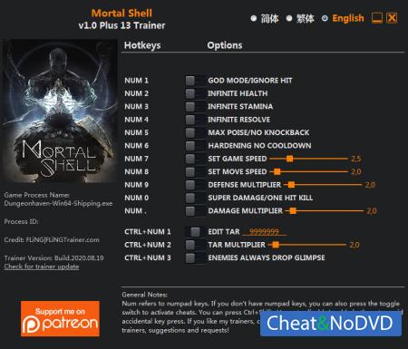 Mortal Shell  Trainer +13 v1.0 {FLiNG}