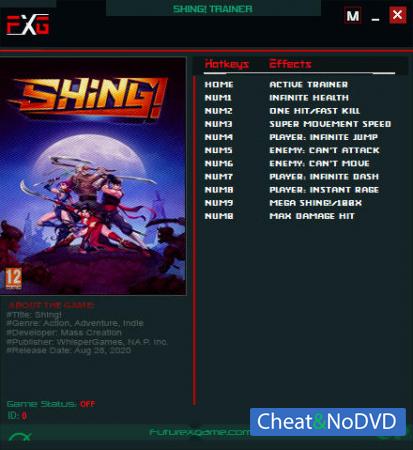 Shing!  Trainer +10 v1.0 {FutureX}