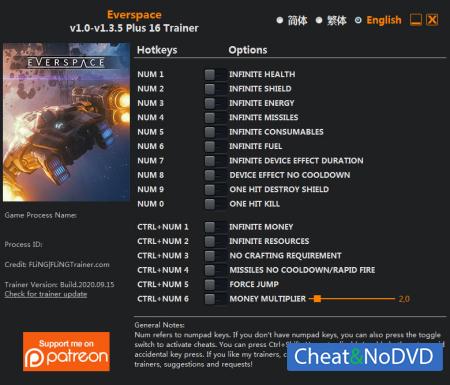 Everspace  Trainer +16 v1.3.5 {FLiNG}