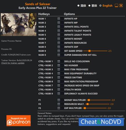 Sands of Salzaar  Trainer +22 v0.8 {FLiNG}