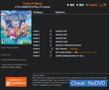 Trials of Mana  Trainer +8 v2020.10.14 {FLiNG}