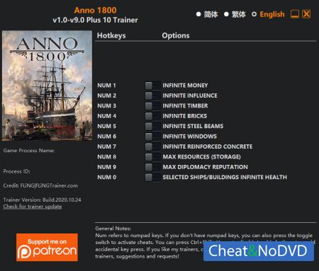 Anno 1800  Trainer +10 v9.0 {FLiNG}