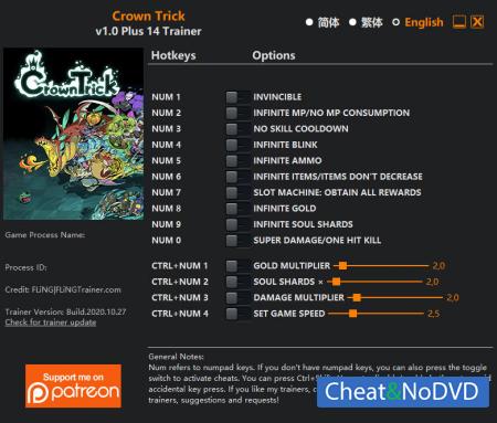Crown Trick  Trainer +14 v1.0 {FLiNG}