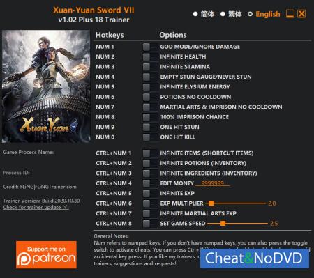 Xuan-Yuan Sword VII  Trainer +18 v1.02 {FLiNG}