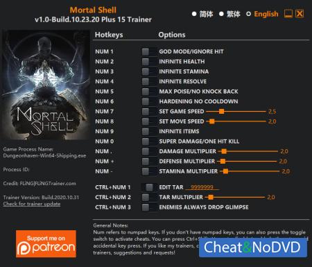 Mortal Shell  Trainer +13 v1.0 Build 10.23.20 {FLiNG}