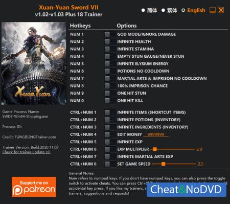 Xuan-Yuan Sword VII  Trainer +18 v1.03 {FLiNG}