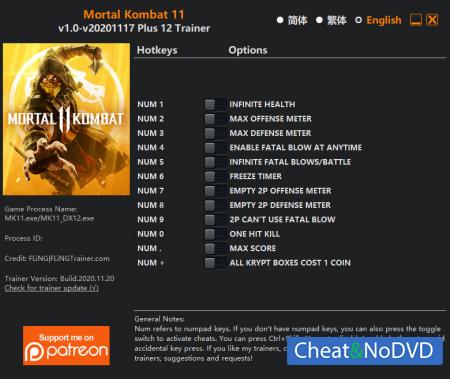 Mortal Kombat 11  Trainer +12 v2020.11.17 {FLiNG}