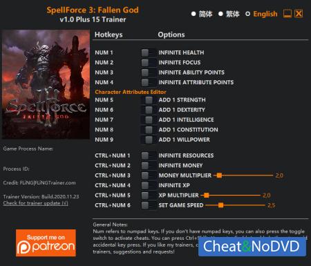 SpellForce 3: Fallen God  Trainer +15 v1.0 {FLiNG}