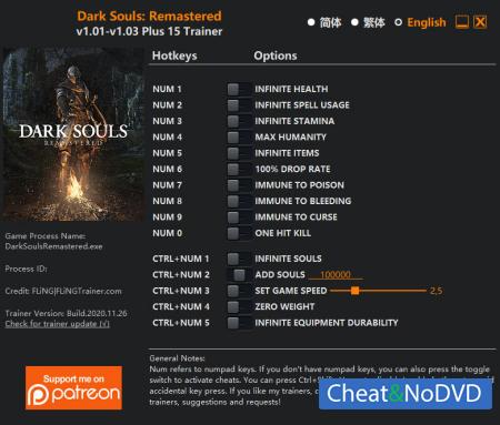 Dark Souls: Remastered  Trainer +15 v1.03 {FLiNG}