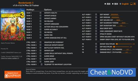 Borderlands 3  Trainer +33 v1.0.14 {FLiNG}