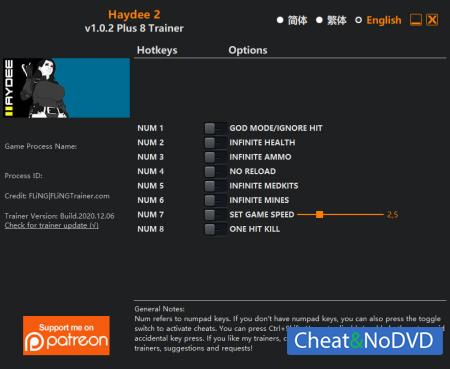 Haydee 2  Trainer +8 v1.0.2 {FLiNG}