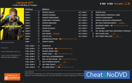 Cyberpunk 2077  Trainer +31 v1.04 {FLiNG}