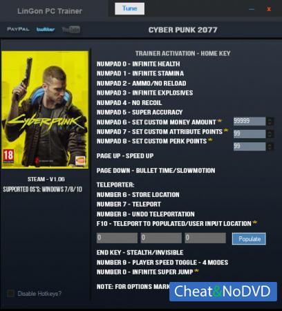 Cyberpunk 2077  Trainer +17 v1.0.6 {LinGon}