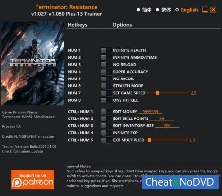 Terminator: Resistance  Trainer +13 v1.050 {FLiNG}