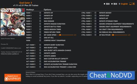 God Eater 3  Trainer +29 v2.51 {FLiNG}