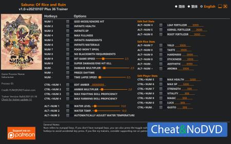Sakuna: Of Rice and Ruin  Trainer +36 v2021.01.07 {FLiNG}