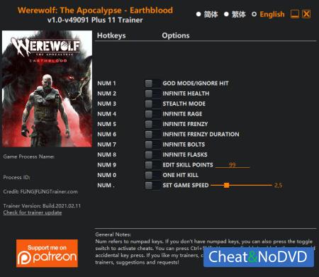 Werewolf: The Apocalypse - Earthblood  Trainer +11 v49091 {FLiNG}