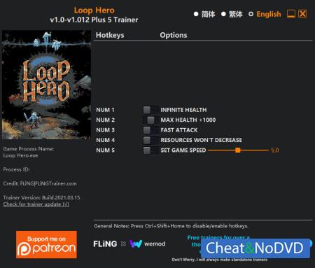 Loop Hero  Trainer +5 v1.0.12 {FLiNG}